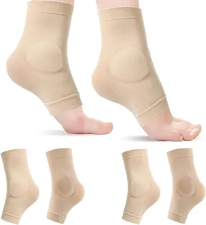 2 Pairs Ankle Protector Gel Sleeve, Malleolar Padded Skate Socks with Silicone Pads for Figure Skating, Roller, Hockey, Boots, Brace, Splints, Shoes, Ankle Support Cushion, Ankle
