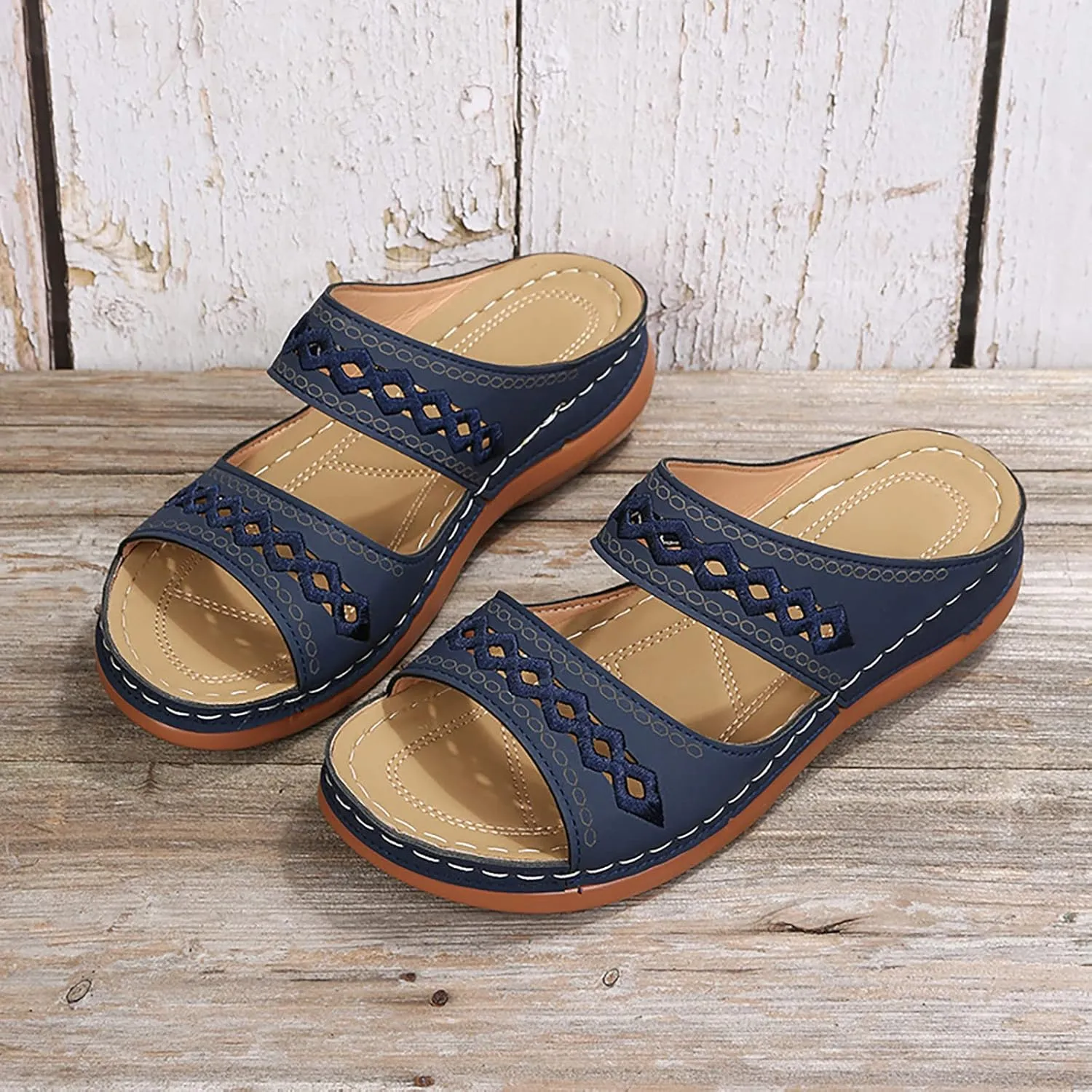 2025 Womens Sandals For Summer And Spring Comfortable Trendy Wedge Platform Arch Support Wide Width Flip Flops