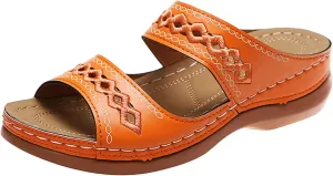 2025 Womens Sandals For Summer And Spring Comfortable Trendy Wedge Platform Arch Support Wide Width Flip Flops