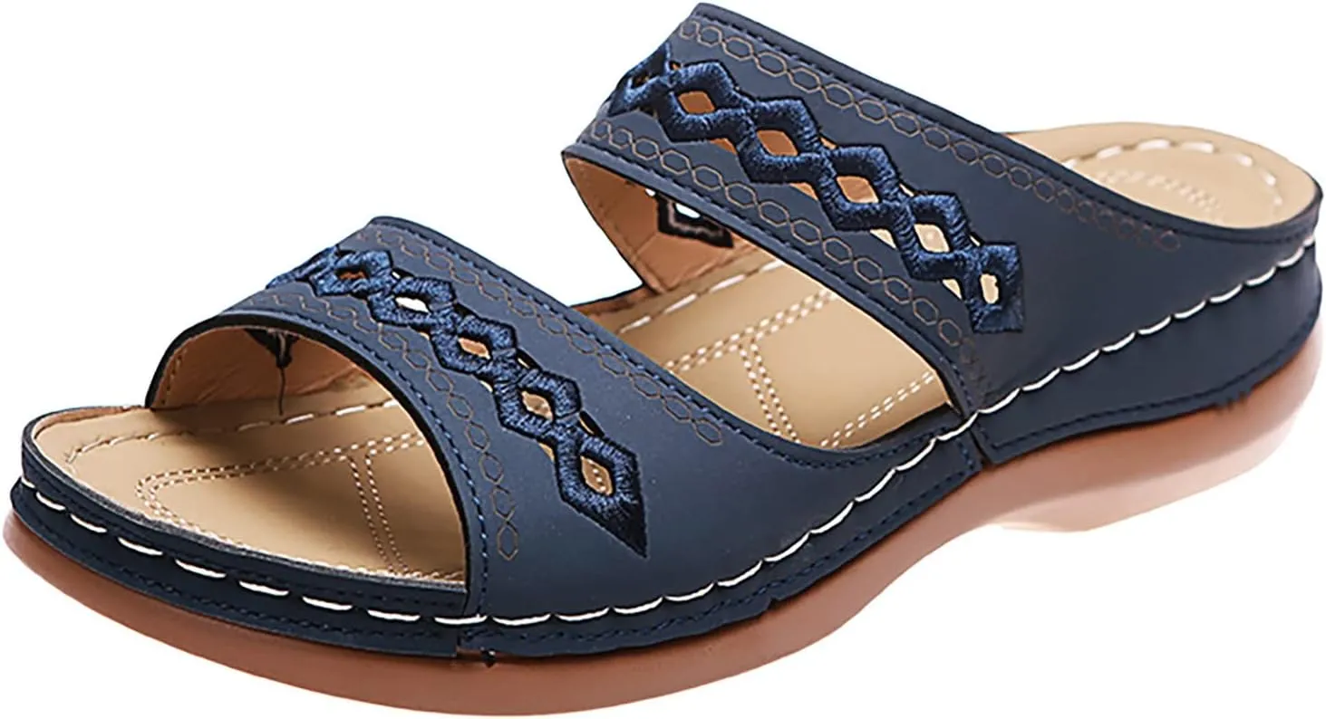 2025 Womens Sandals For Summer And Spring Comfortable Trendy Wedge Platform Arch Support Wide Width Flip Flops