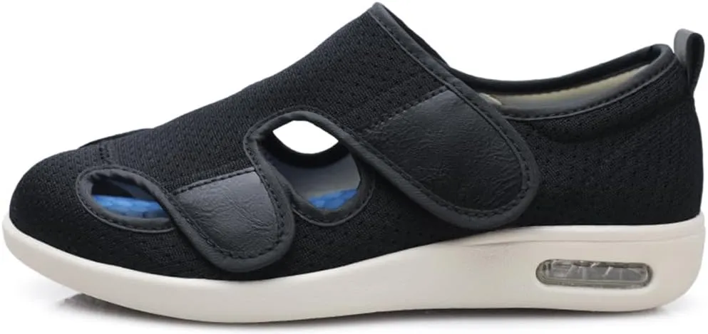 ACE SHOCK Men’s Diabetic Shoes Wide Width Elderly Summer Walking Shoes Adjustable Closure Breathable Air Cushion Sandals for Plantar Fasciitis Bunions Swollen Feet