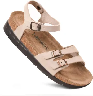 AEROTHOTIC Comfortable Genuine Leather Platform Sandals with Arch Support Stylish Adjustable Ankle Strap Slip On Vacations Travel Outdoor Wedge Sandals for Women