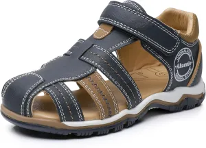 Ahannie Boys Girls Sandals for Toddler & Little Kids Closed Toe Summer Shoes with Hook Loop