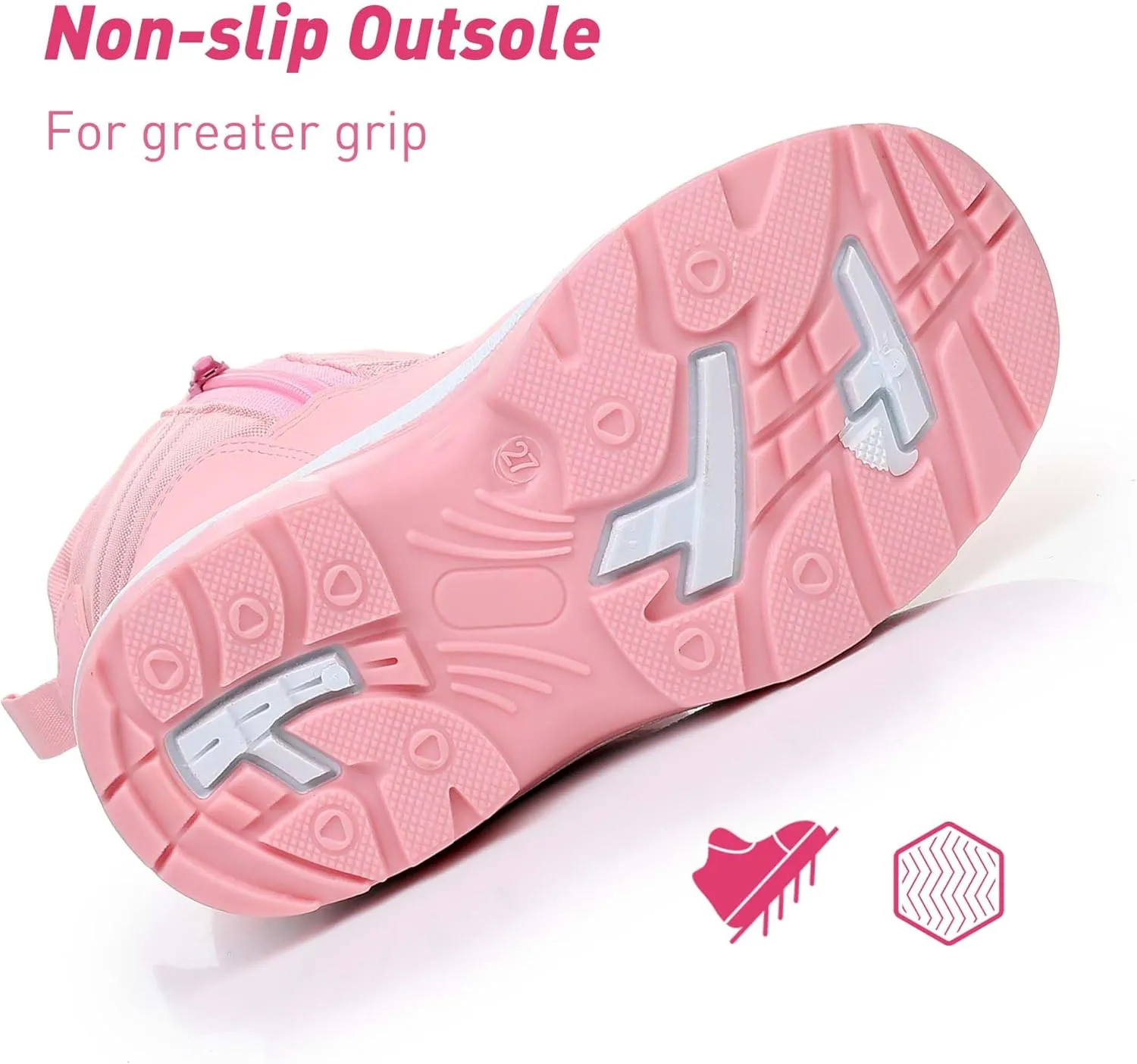 Ahannie Boys Girls Snow Boots Toddler Kids Winter Boots Water Resistant Warm Side Zipper Shoes(Toddler/Little Kid)