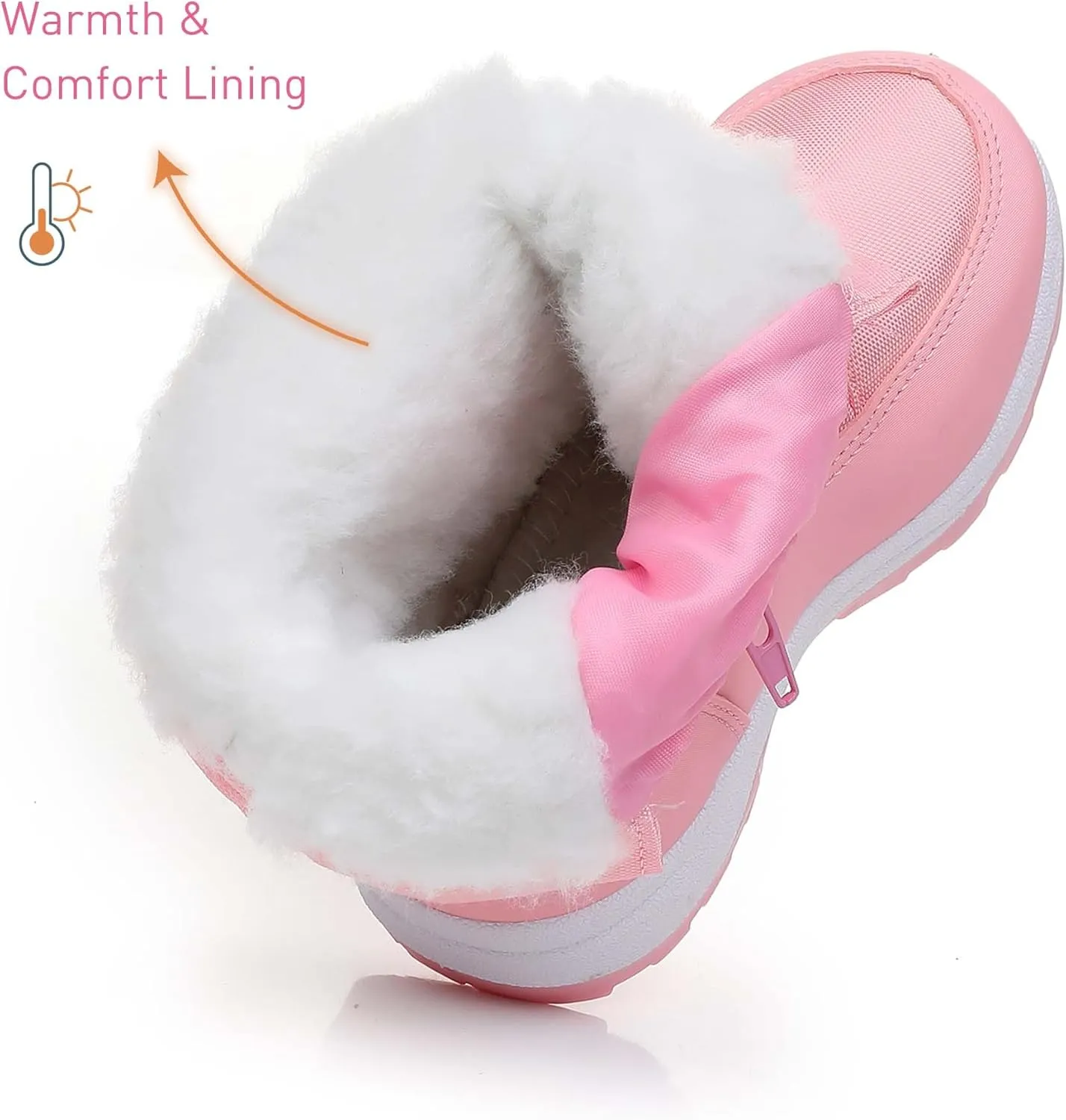 Ahannie Boys Girls Snow Boots Toddler Kids Winter Boots Water Resistant Warm Side Zipper Shoes(Toddler/Little Kid)
