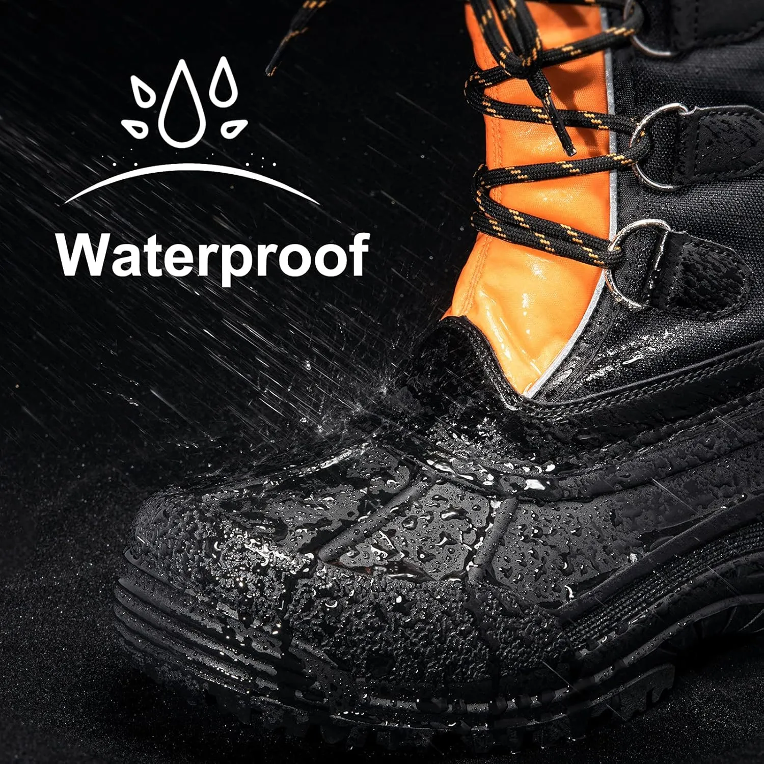 ALEADER Men's Winter Waterproof Insulated Shell Warm Inner Comfortable Outdoor Snow Boots