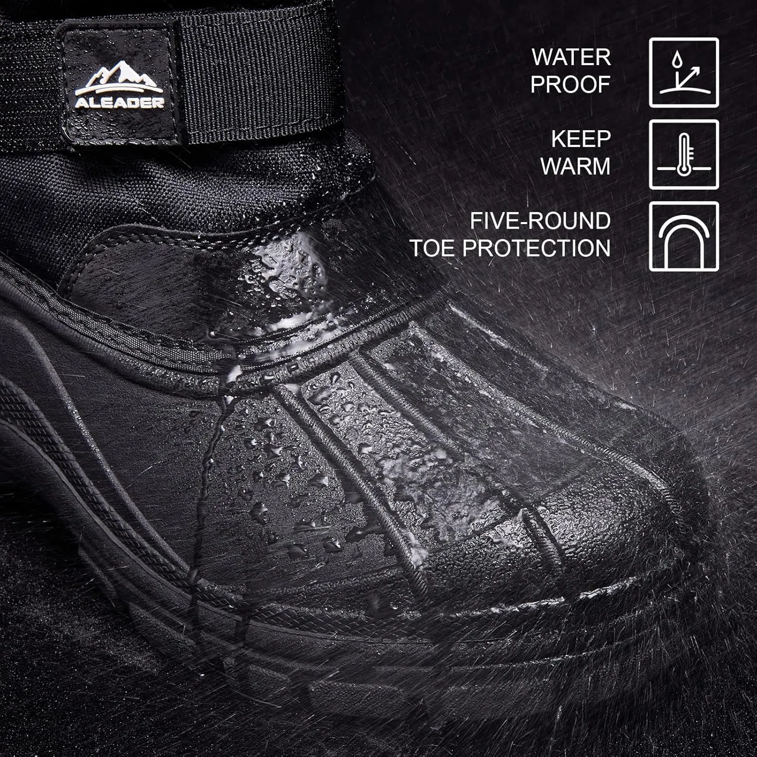 ALEADER Men's Winter Waterproof Insulated Shell Warm Inner Comfortable Outdoor Snow Boots