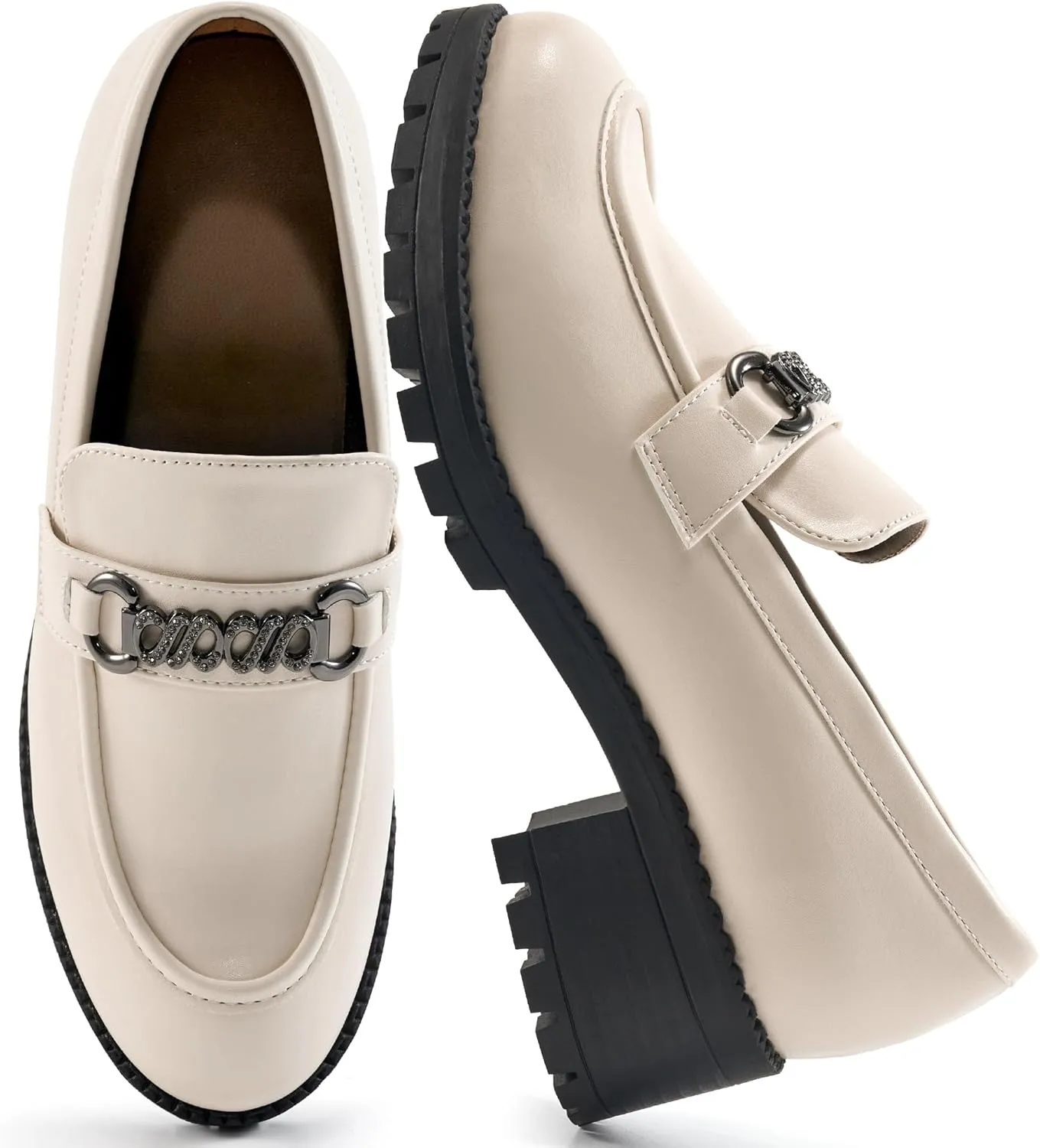 Alicegana Platform Loafers for Women Chunky: Comfortable Penny Loafer Fashion Casual Slip On Walking Shoes