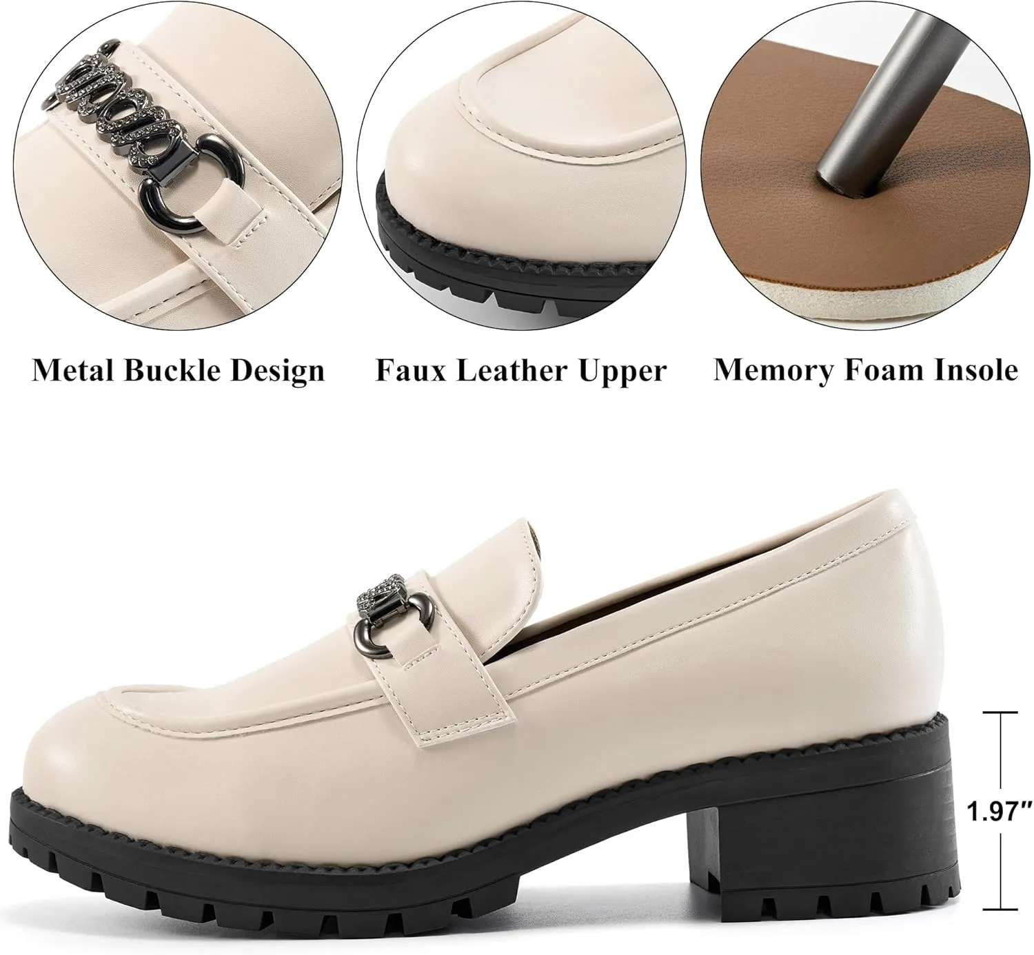 Alicegana Platform Loafers for Women Chunky: Comfortable Penny Loafer Fashion Casual Slip On Walking Shoes