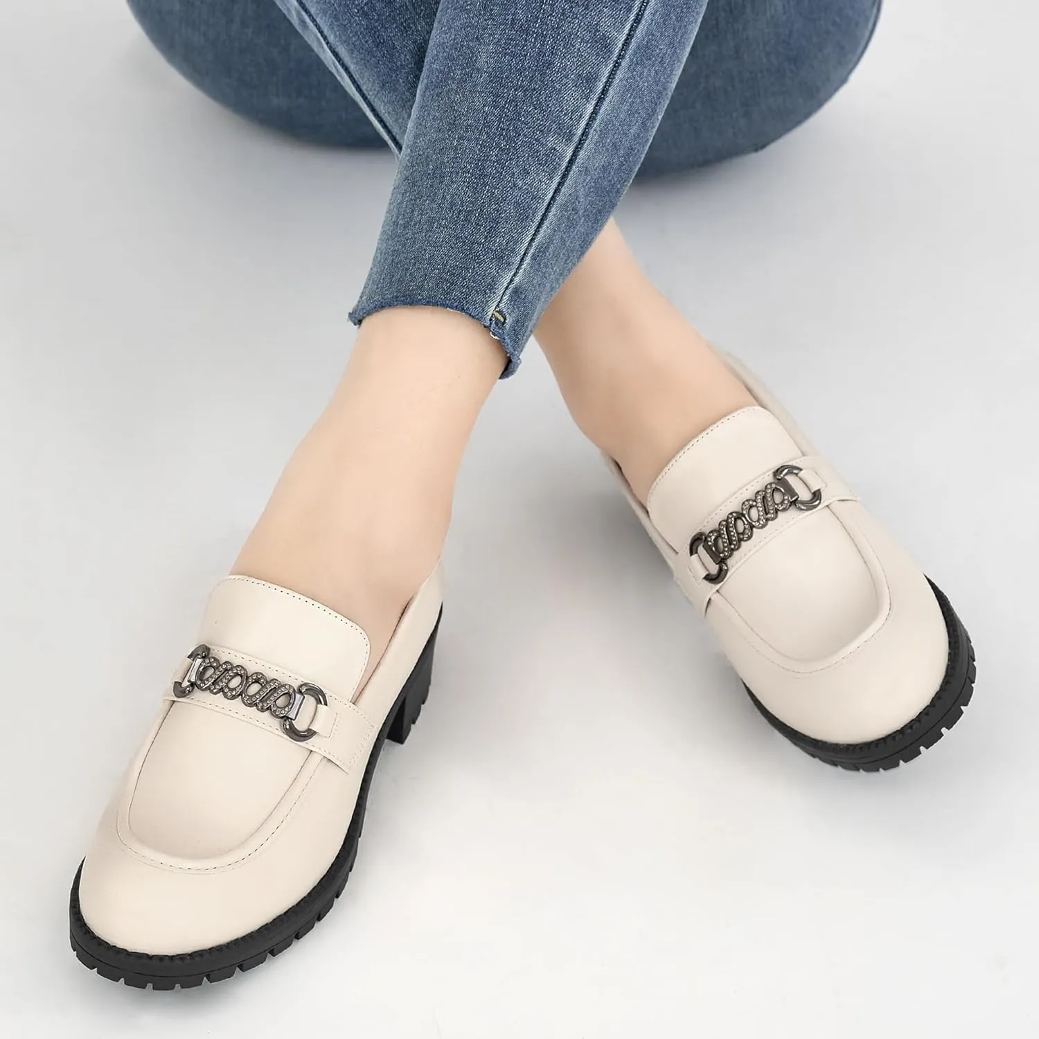 Alicegana Platform Loafers for Women Chunky: Comfortable Penny Loafer Fashion Casual Slip On Walking Shoes