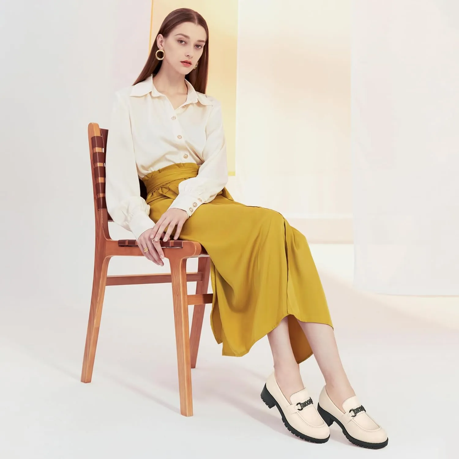 Alicegana Platform Loafers for Women Chunky: Comfortable Penny Loafer Fashion Casual Slip On Walking Shoes