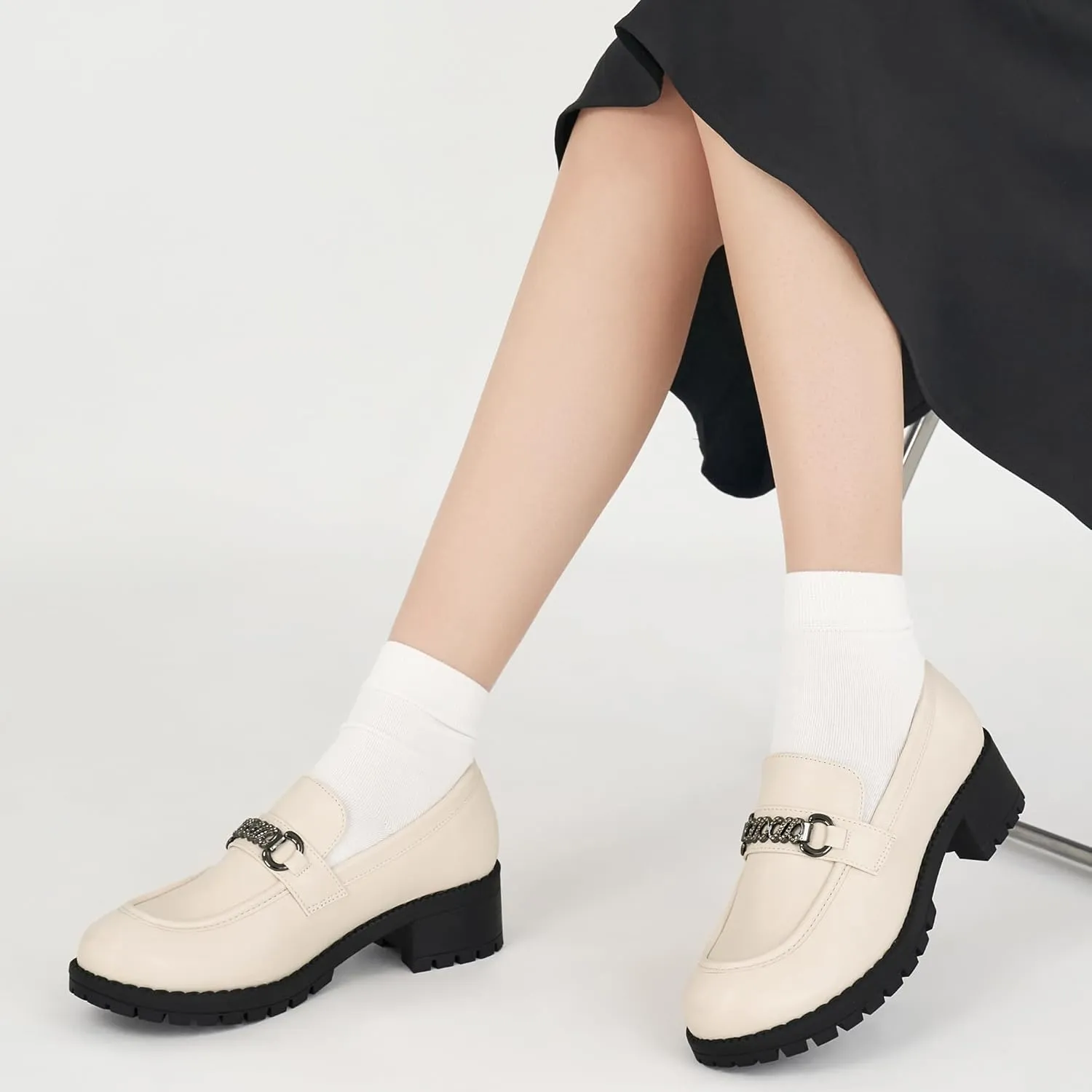 Alicegana Platform Loafers for Women Chunky: Comfortable Penny Loafer Fashion Casual Slip On Walking Shoes