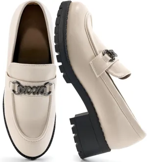 Alicegana Platform Loafers for Women Chunky: Comfortable Penny Loafer Fashion Casual Slip On Walking Shoes