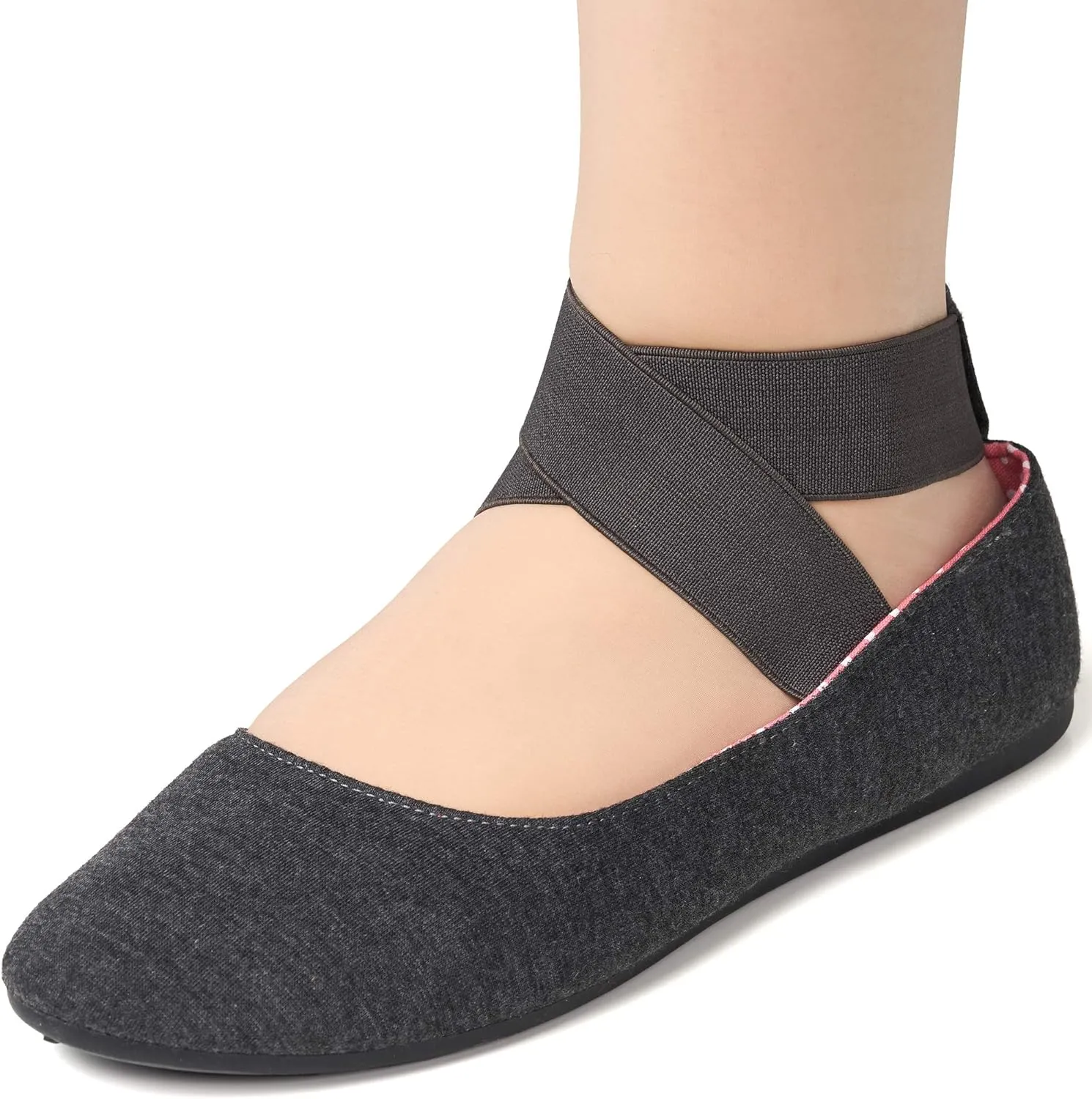 Alpine Swiss Peony Womens Ballet Flats Elastic Ankle Strap Shoes Slip On Loafers