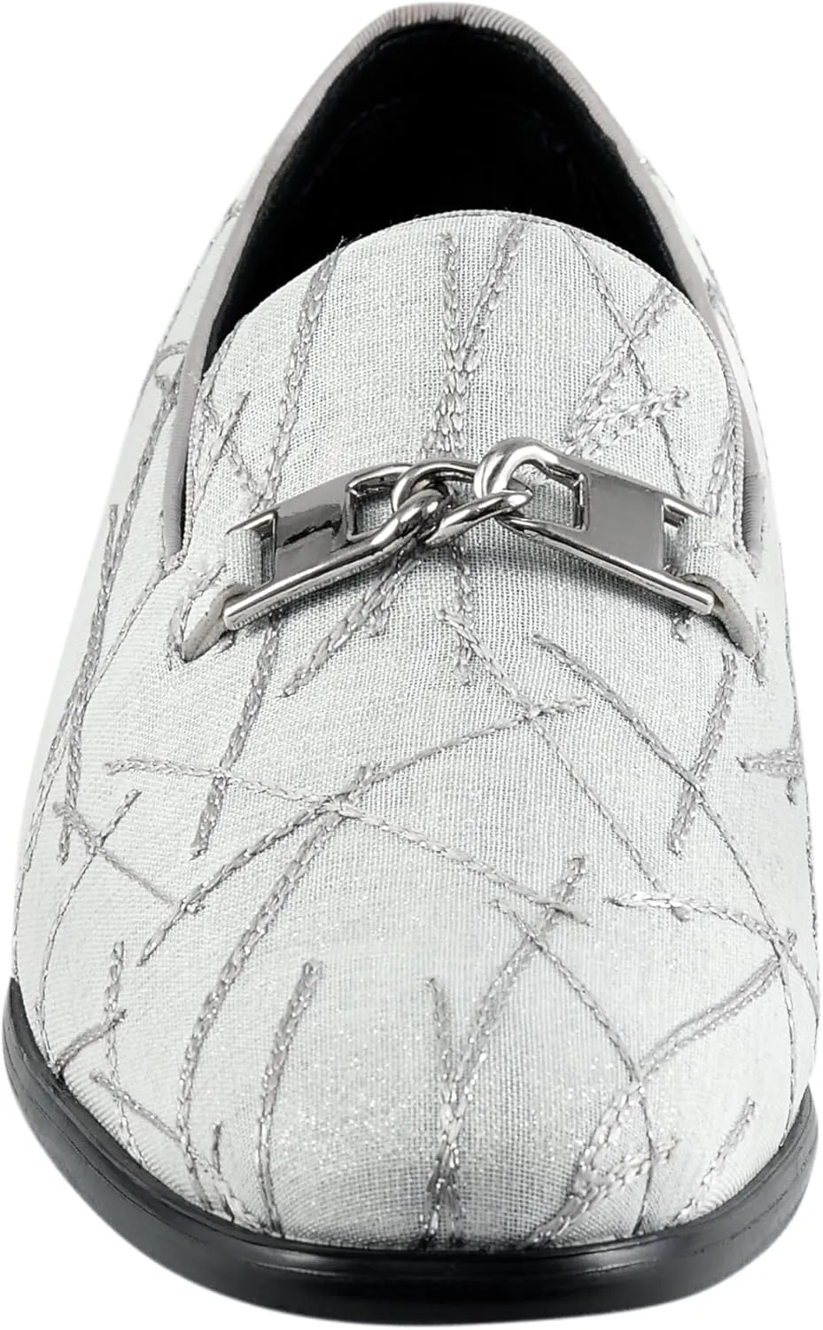 Amali Fay Velvet Men’s Slip-On Shoes with Gold Chain Ornament Dress Shoes for Men Velvet Formal Loafers for Men The Original Smoking Men Tuxedo Dress Shoes
