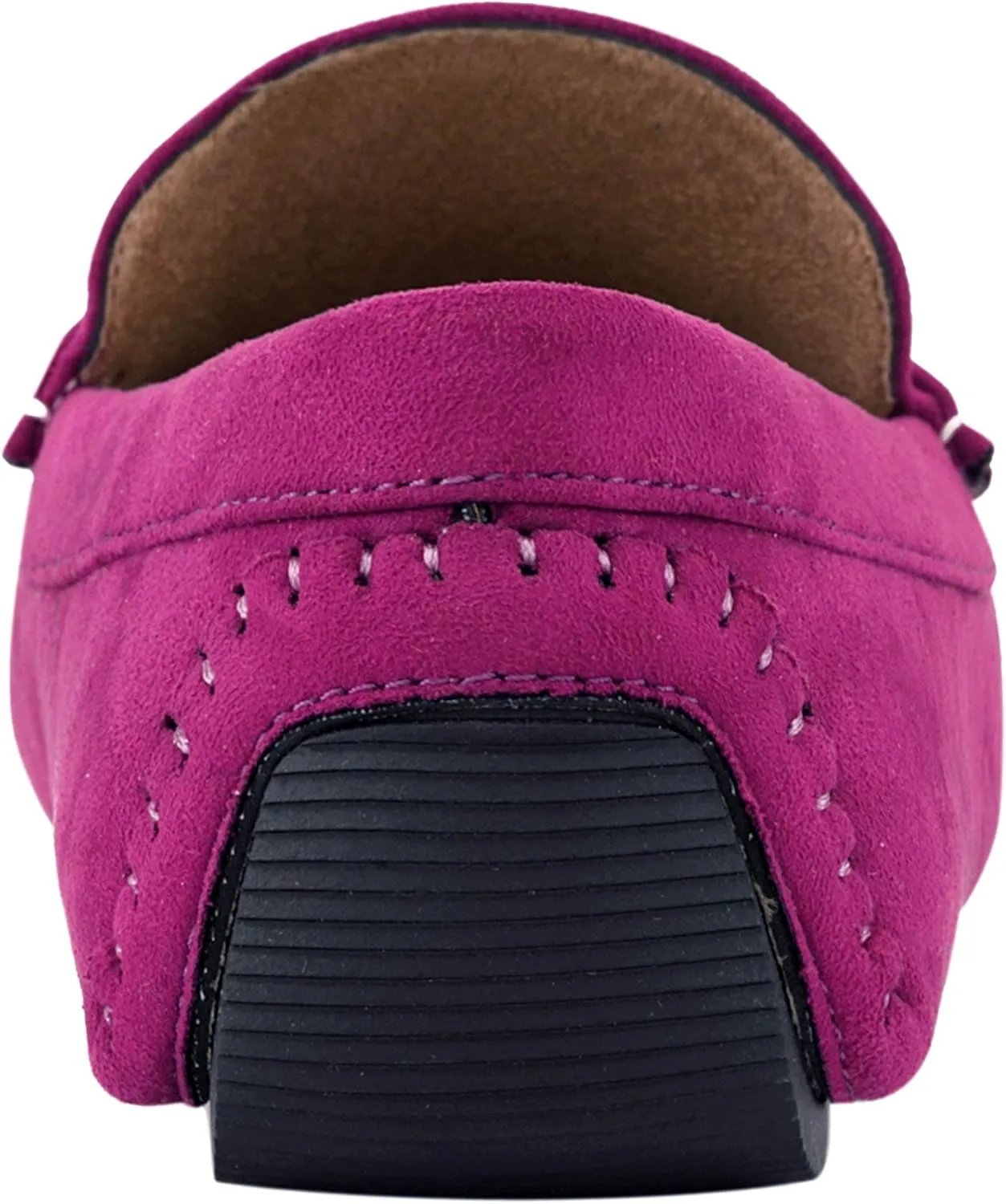 Amali Walken Men's Casual Slip-On Loafers, Driving Moccasin Shoes for Men with Silver Buckle, Available in Plush Microfiber and PU Leather