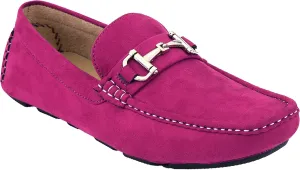 Amali Walken Men's Casual Slip-On Loafers, Driving Moccasin Shoes for Men with Silver Buckle, Available in Plush Microfiber and PU Leather