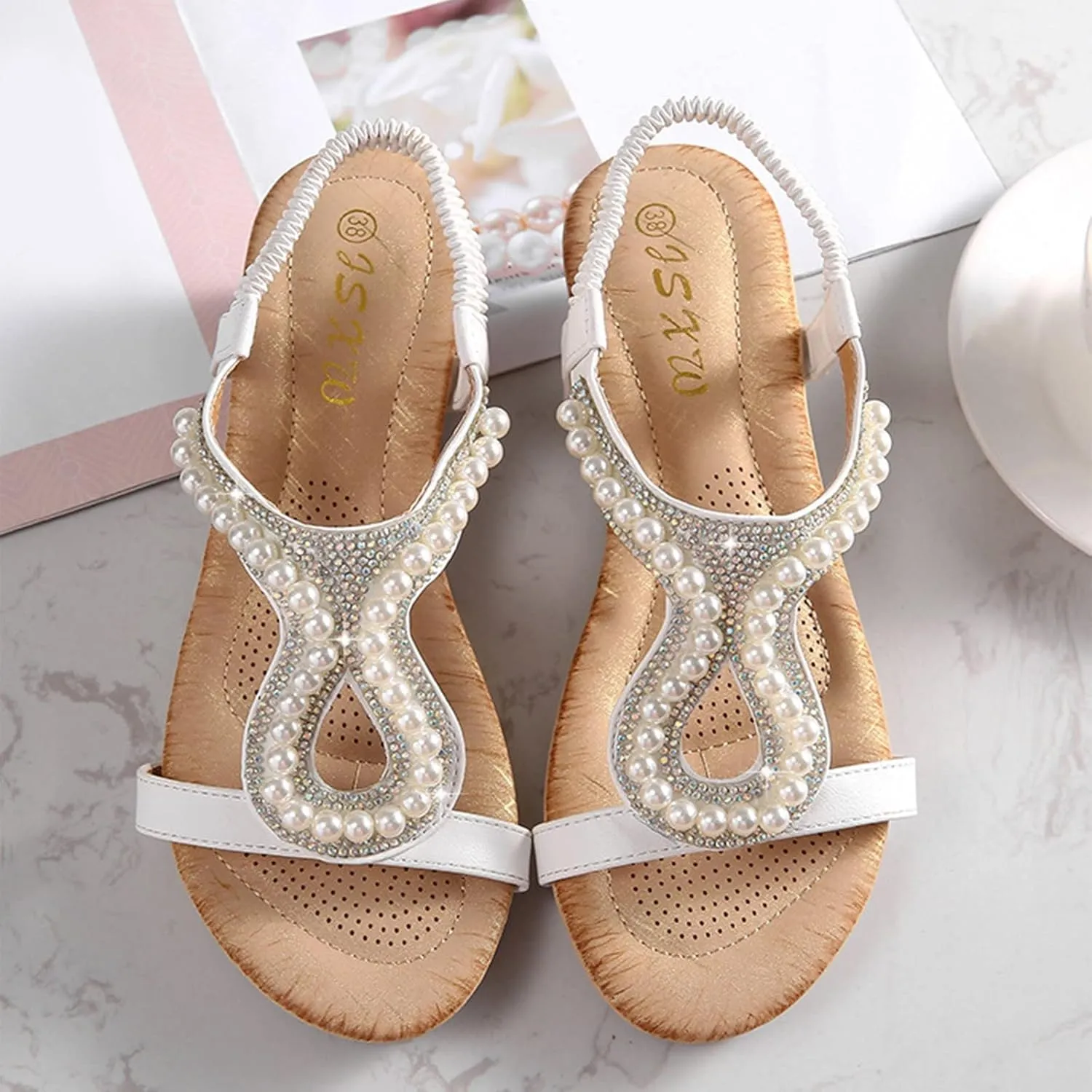 And Spring Summer Style Bohemian With Diamond Beads Women's Jewelry Wedges Sandals Jelly Sandals for Women Size 8