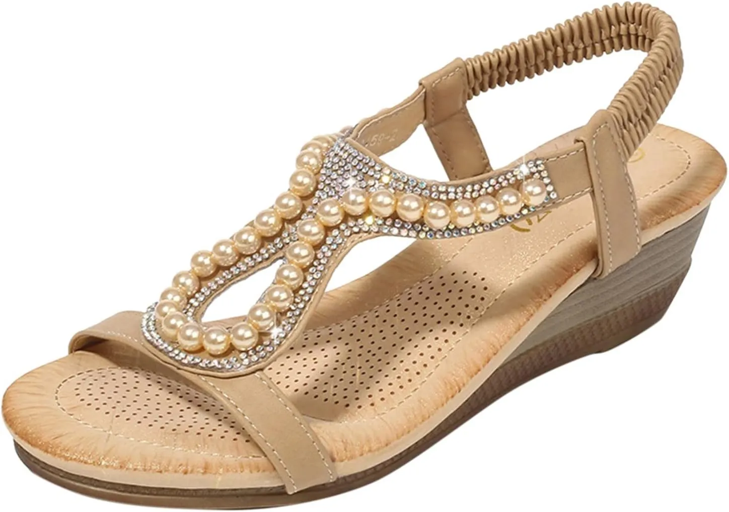 And Spring Summer Style Bohemian With Diamond Beads Women's Jewelry Wedges Sandals Jelly Sandals for Women Size 8