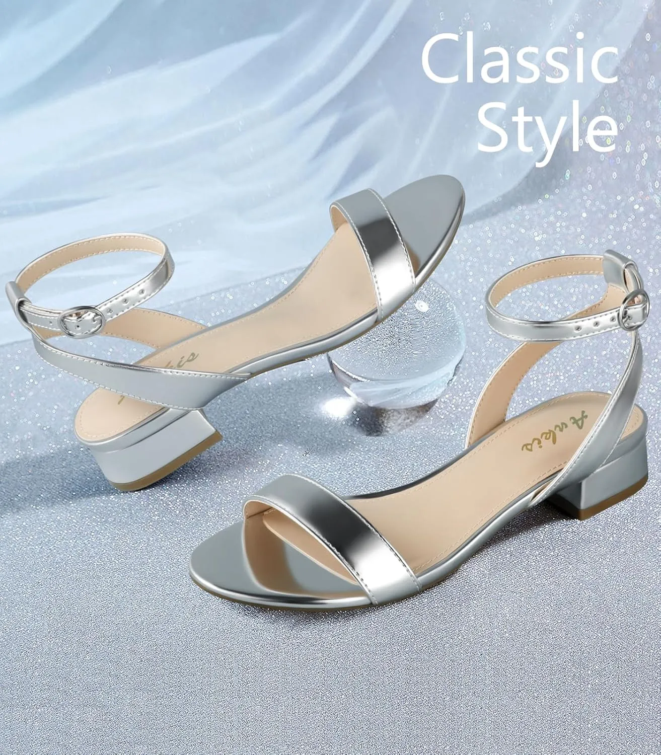 Ankis Black Nude White Red Women Sandals Comfortable Walking Strappy Open Toe Sandals for Women Dressy Summer 1 Inch Low block Heel Flat Adjustable Ankle Strap Wide Available Shoes 2024