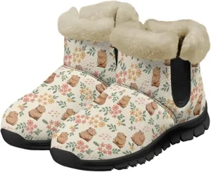 Ankle Boots for Women Waterproof Insulated Warm Fur Lined Snow Boot Winter Outdoor Anti-Slip Lightweight Walking Hiking Booties Shoes