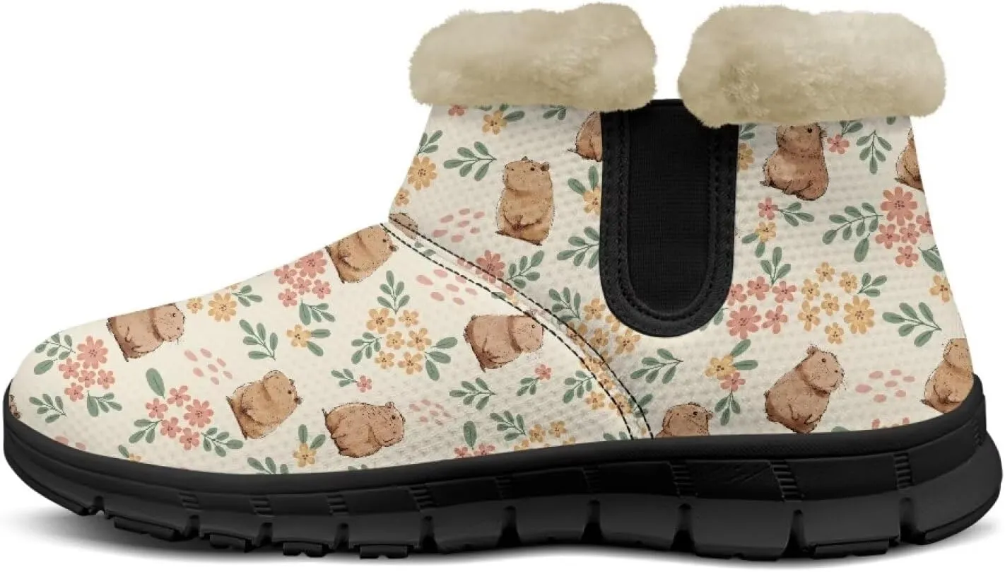 Ankle Boots for Women Waterproof Insulated Warm Fur Lined Snow Boot Winter Outdoor Anti-Slip Lightweight Walking Hiking Booties Shoes