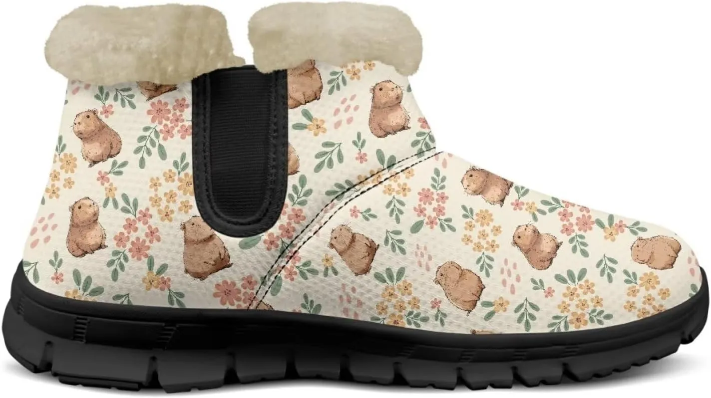 Ankle Boots for Women Waterproof Insulated Warm Fur Lined Snow Boot Winter Outdoor Anti-Slip Lightweight Walking Hiking Booties Shoes