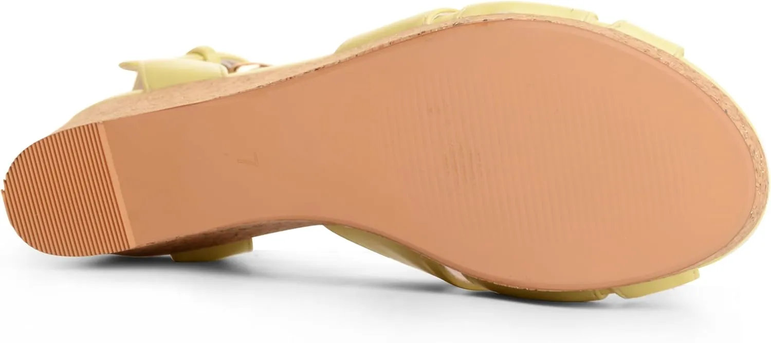ANN CREEK Women's Platform Wedge Sandals Round Open Toe Ankle Strap Buckle Casual Summer Dressy Sandals Beach