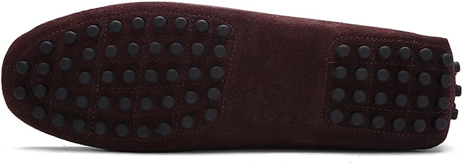 ANUFER Men's Soft Suede Leather Driving Loafers Shoes Bowtie Moccasin Slippers Big Size