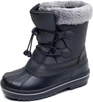 Apakowa Boys Girls Snow Boots Outdoor Slip Resistant Insulated Waterproof Winter Snow Boots (Toddler/Little Kid/Big Kid)