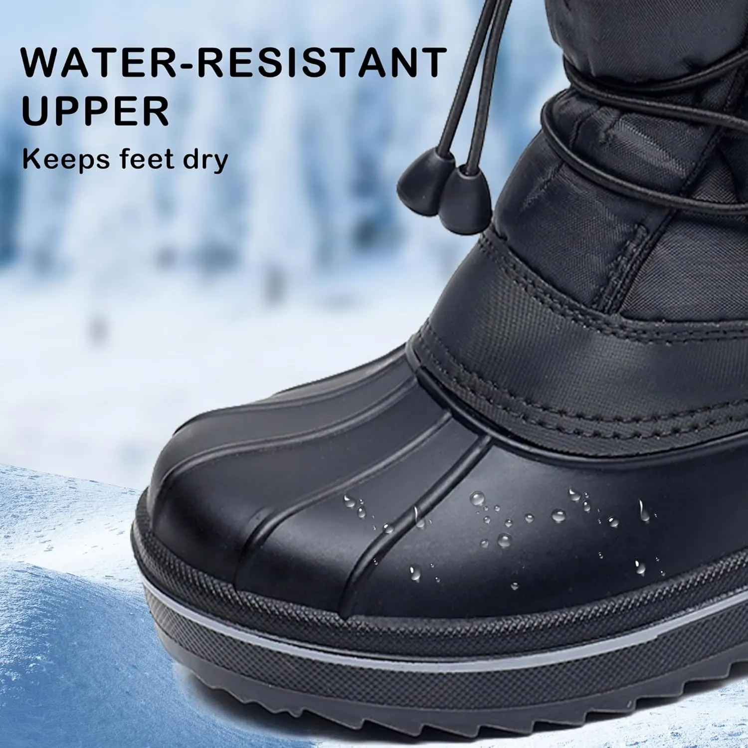 Apakowa Boys Girls Snow Boots Outdoor Slip Resistant Insulated Waterproof Winter Snow Boots (Toddler/Little Kid/Big Kid)