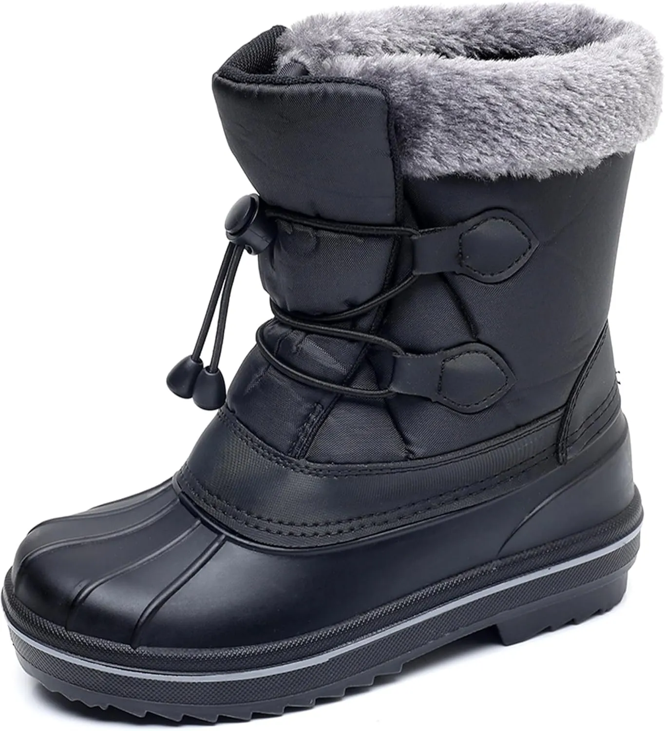 Apakowa Boys Girls Snow Boots Outdoor Slip Resistant Insulated Waterproof Winter Snow Boots (Toddler/Little Kid/Big Kid)