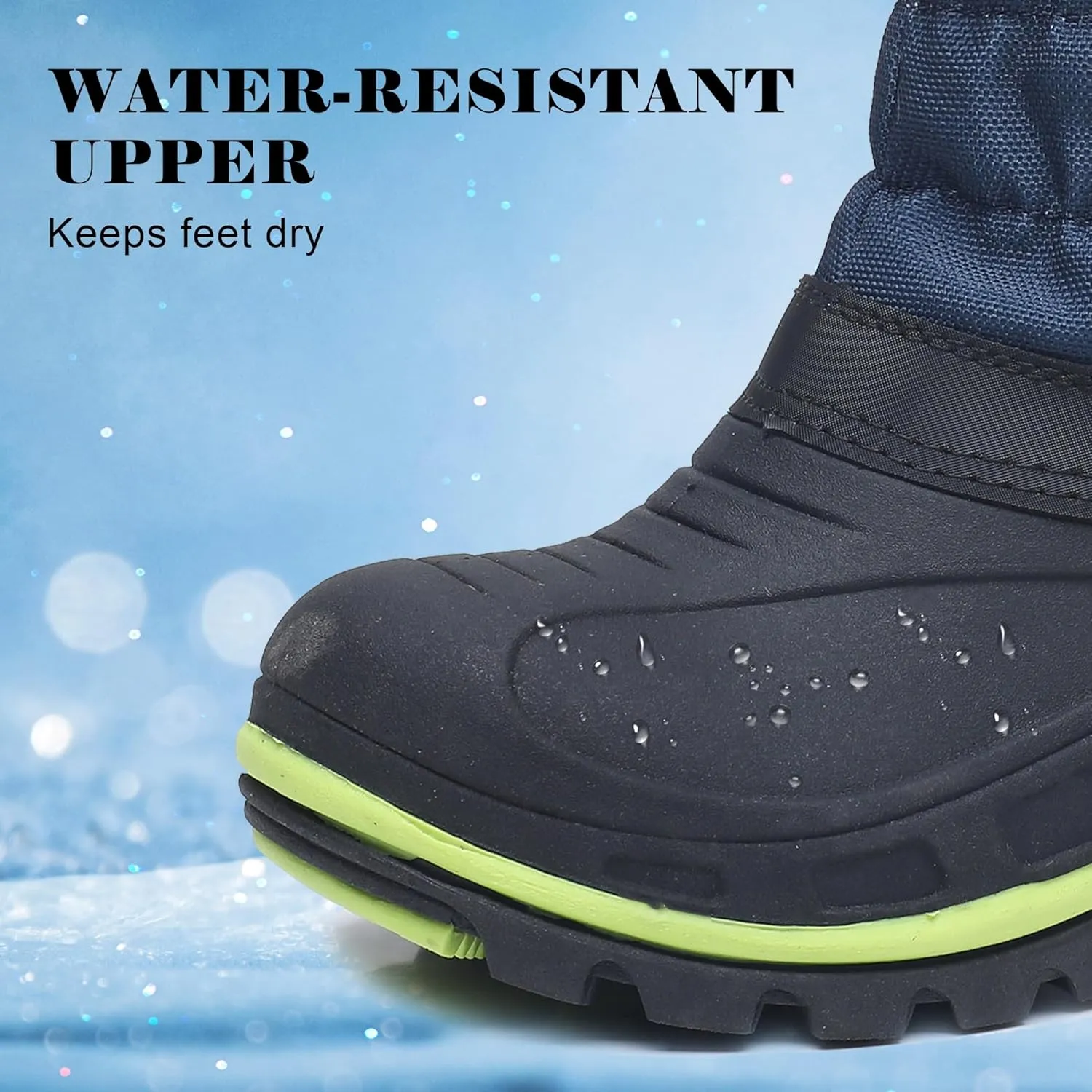 Apakowa Boys Girls Snow Boots Outdoor Slip Resistant Insulated Waterproof Winter Snow Boots (Toddler/Little Kid/Big Kid)