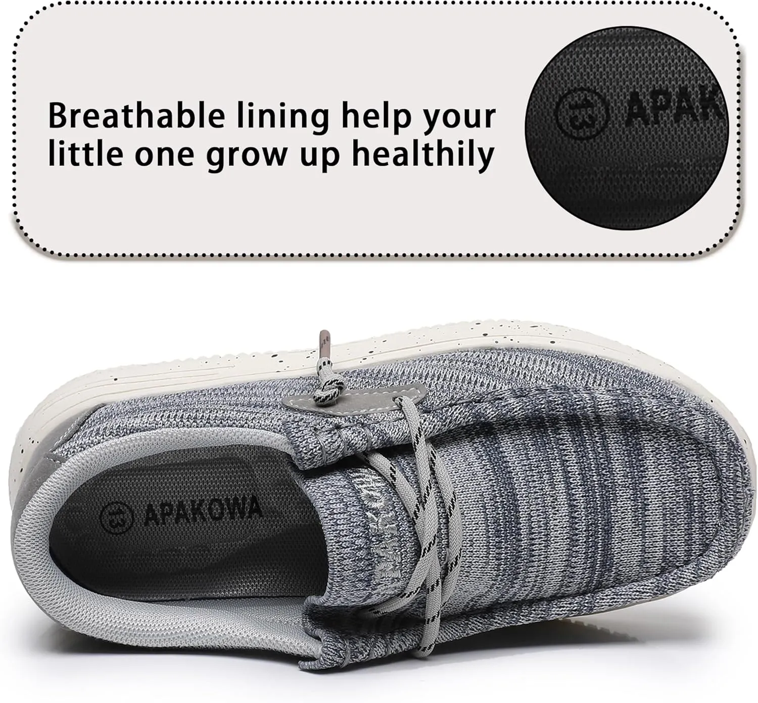 Apakowa Kids Boys Girls Loafers Slip-On Casual Walking Shoes Comfortable & Lightweight (Toddler/Little Kid/Big Kid)