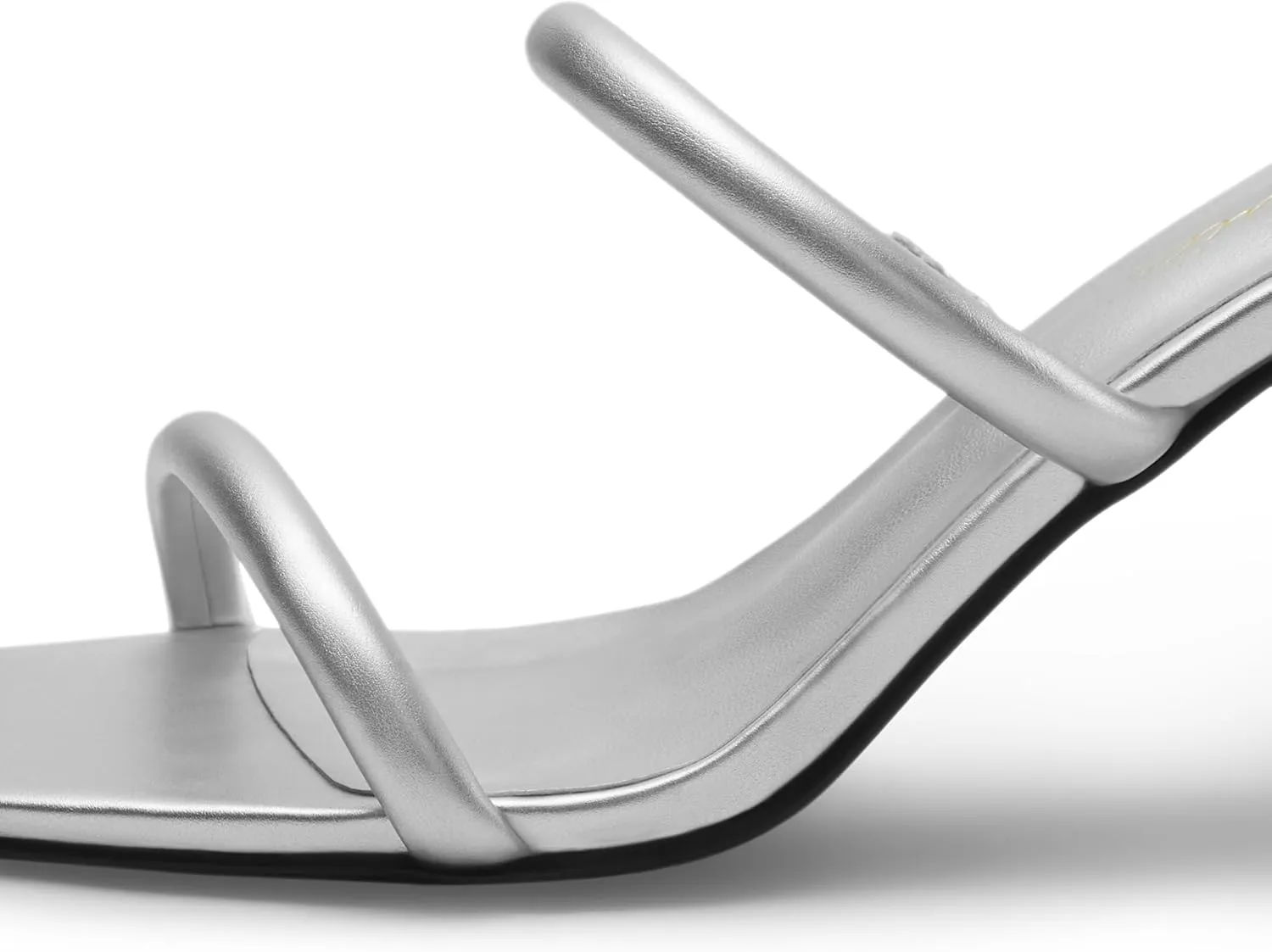 Arromic Women's Heeled Sandals Square Toe Two Strap Block Heels for Women Comfortable Strappy Heels Slip on Heeled Sandals for Women Dressy