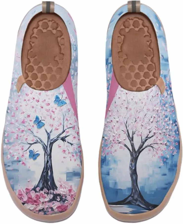 Art Painted Shoes for Women Knit Slip On Loafers Lightweight Casual Walking Sneaker