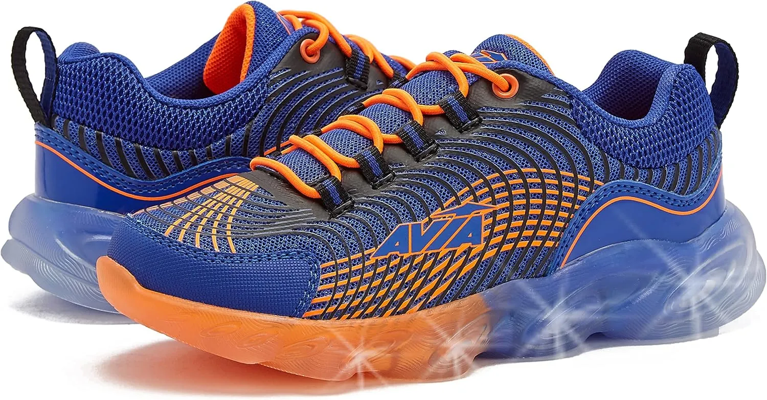 Avia Ignite Slip On LED Light Up Boys' Sneakers - Lightweight Tennis, Athletic, Running Shoes for Boys - Little Kid Sizes 11-3