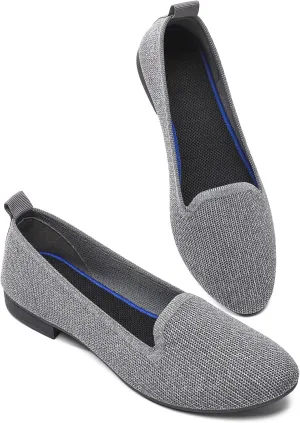 BABUDOG Women's Sparkly Flats Shoes Shiny Mesh Loafers Shoes Soft Memory Foam Flats