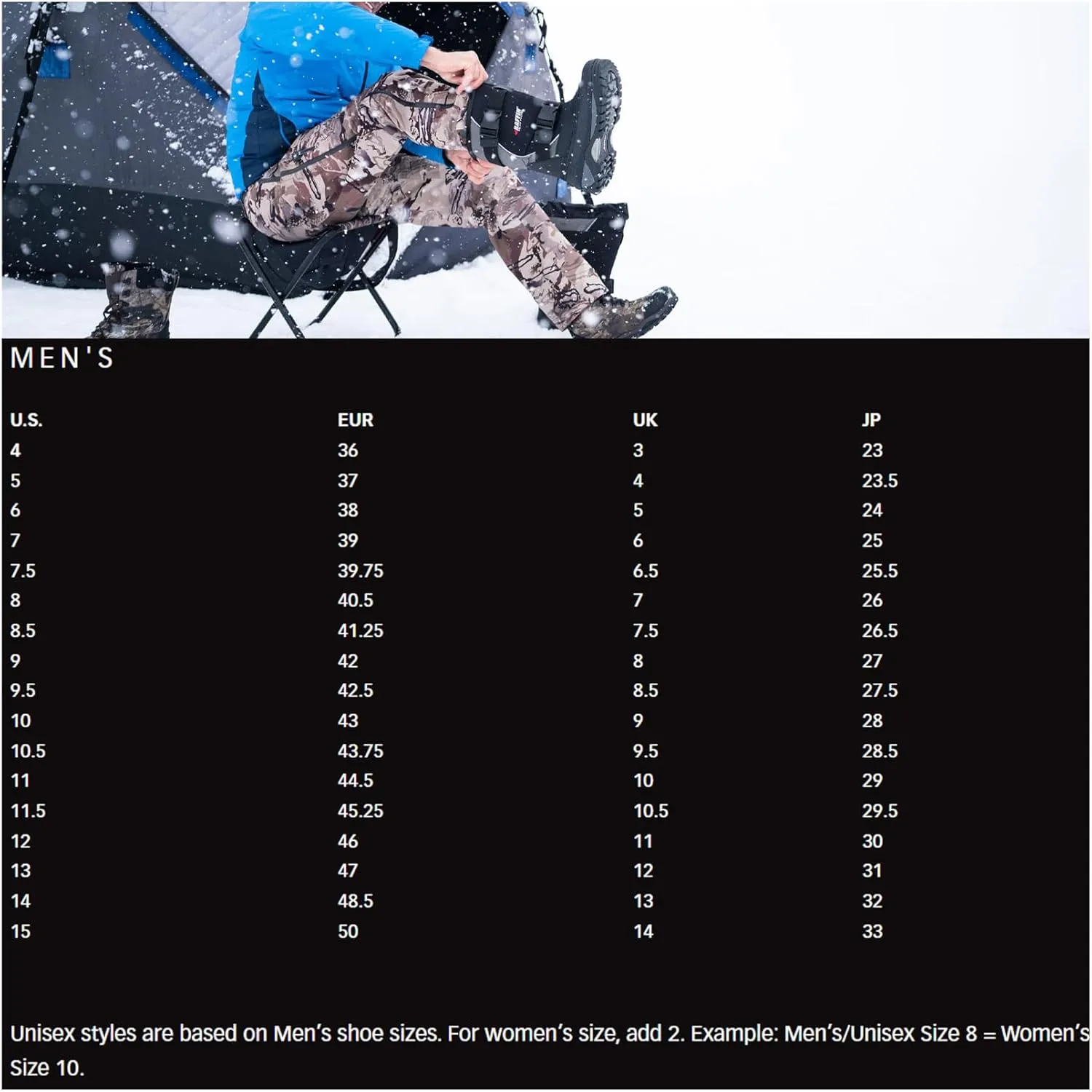 Baffin Men's ICEBREAKER Lightweight Warm Insulated Waterproof Slip-Resistant Seam-Sealed Winter Snow Boots for Snowshoeing