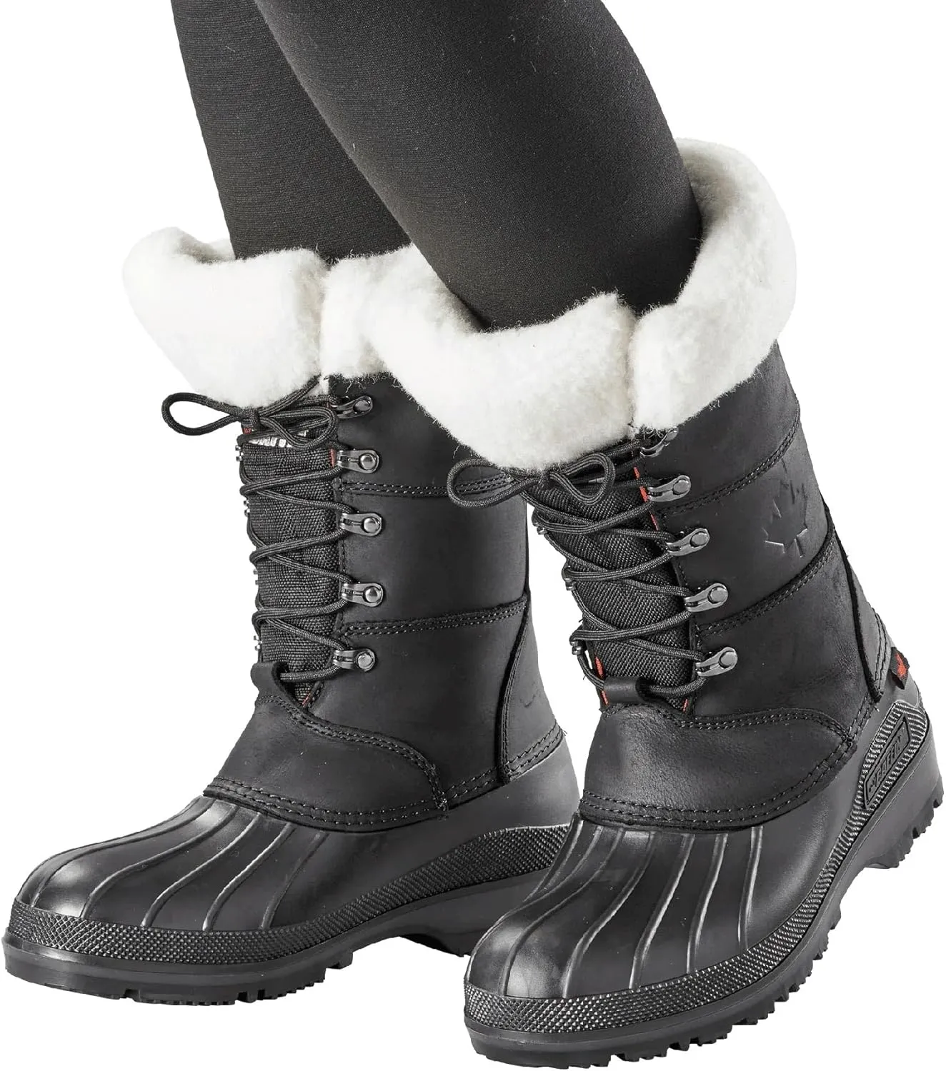 Baffin Women's MAPLE LEAF Tall Waterproof Insulated Lightweight Leather Lace-Up Arctic-Rated Cold Weather Winter Snow Boots