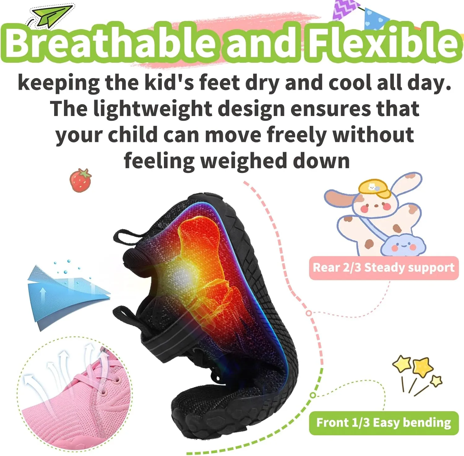 Barefoot Shoes Kids Wide Toe Box Shoes Boys Girls Footwear Zero Drop Orthopedic Minimalist Walking Sneakers for Little/Big Kids Indoor Outdoor Lightweight Running Wrestling Tennis