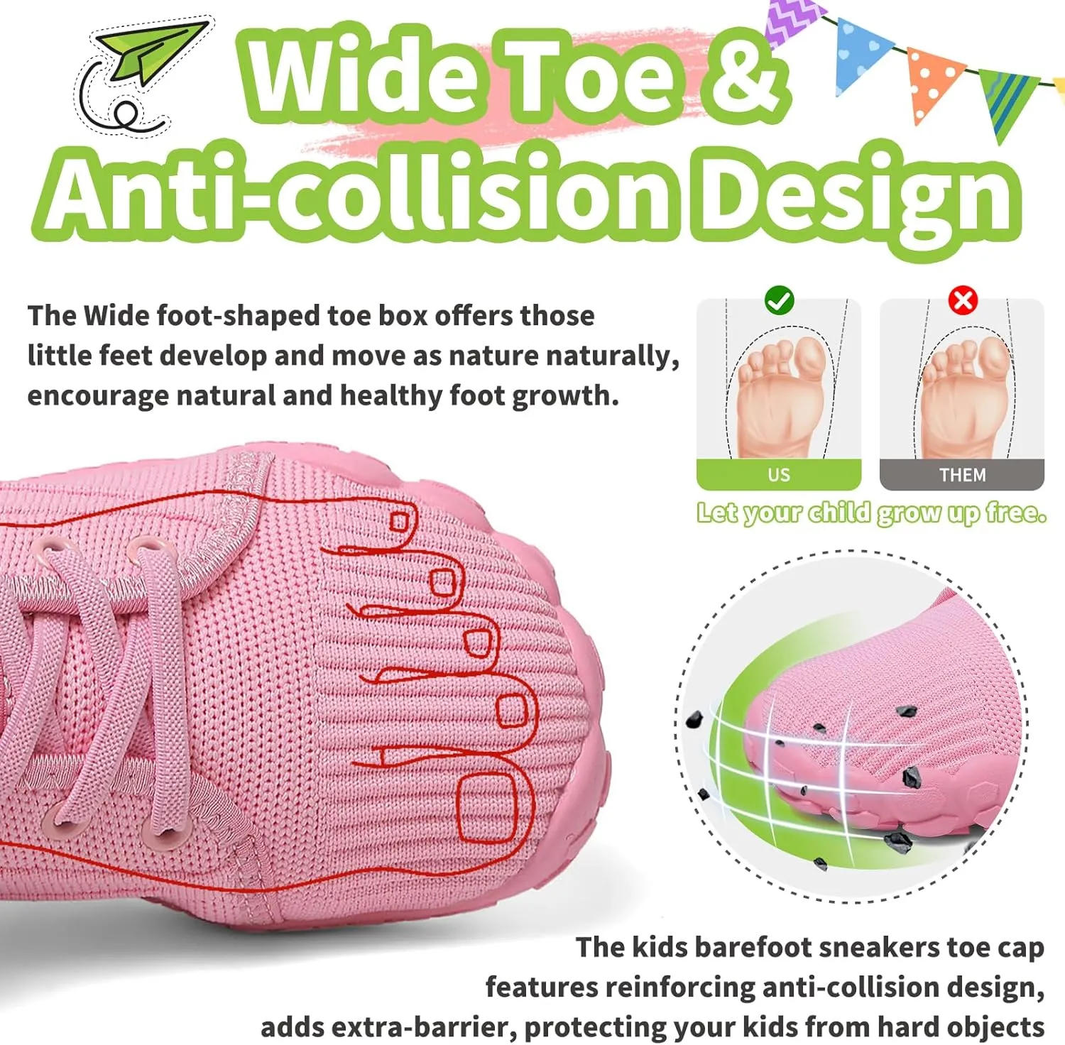 Barefoot Shoes Kids Wide Toe Box Shoes Boys Girls Footwear Zero Drop Orthopedic Minimalist Walking Sneakers for Little/Big Kids Indoor Outdoor Lightweight Running Wrestling Tennis