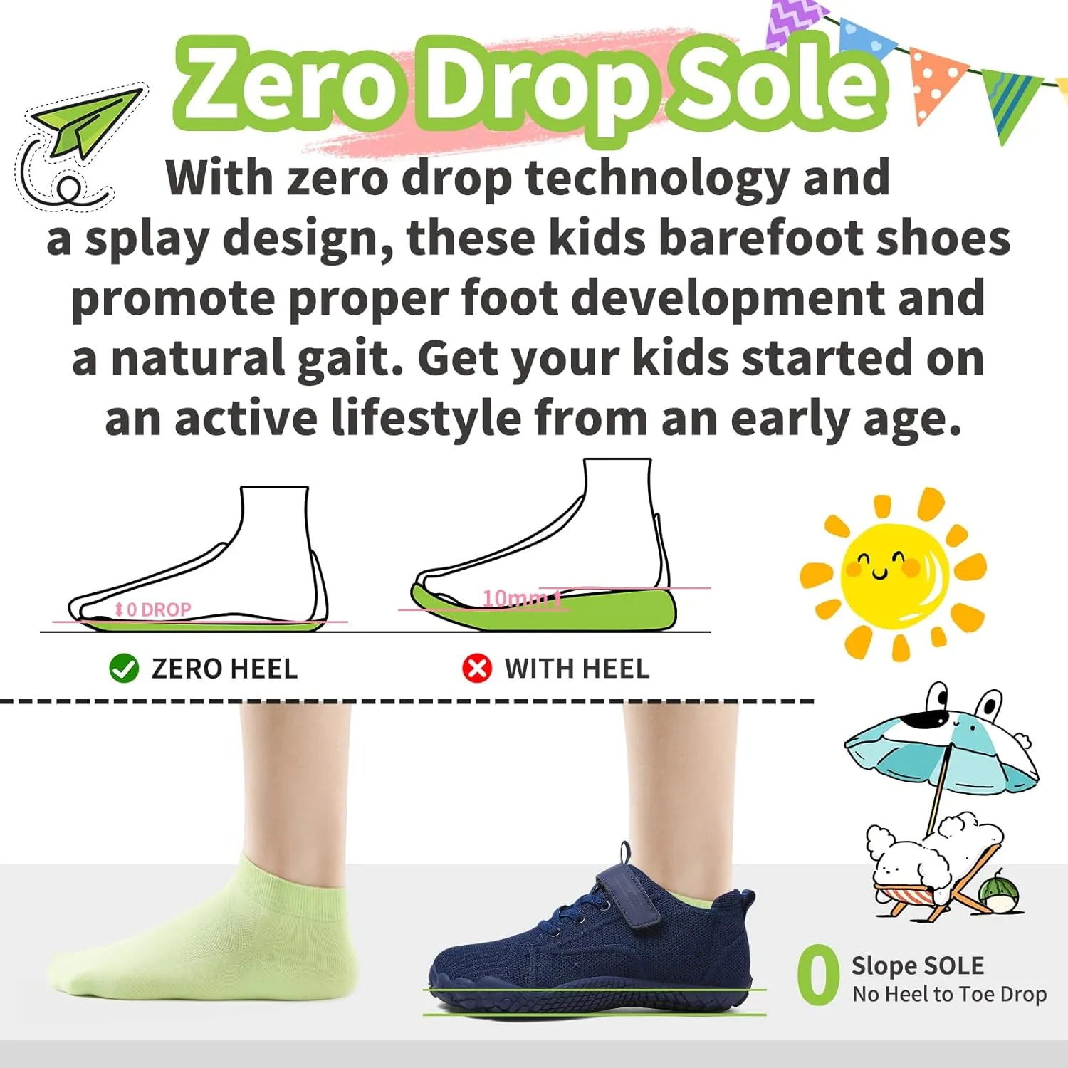 Barefoot Shoes Kids Wide Toe Box Shoes Boys Girls Footwear Zero Drop Orthopedic Minimalist Walking Sneakers for Little/Big Kids Indoor Outdoor Lightweight Running Wrestling Tennis