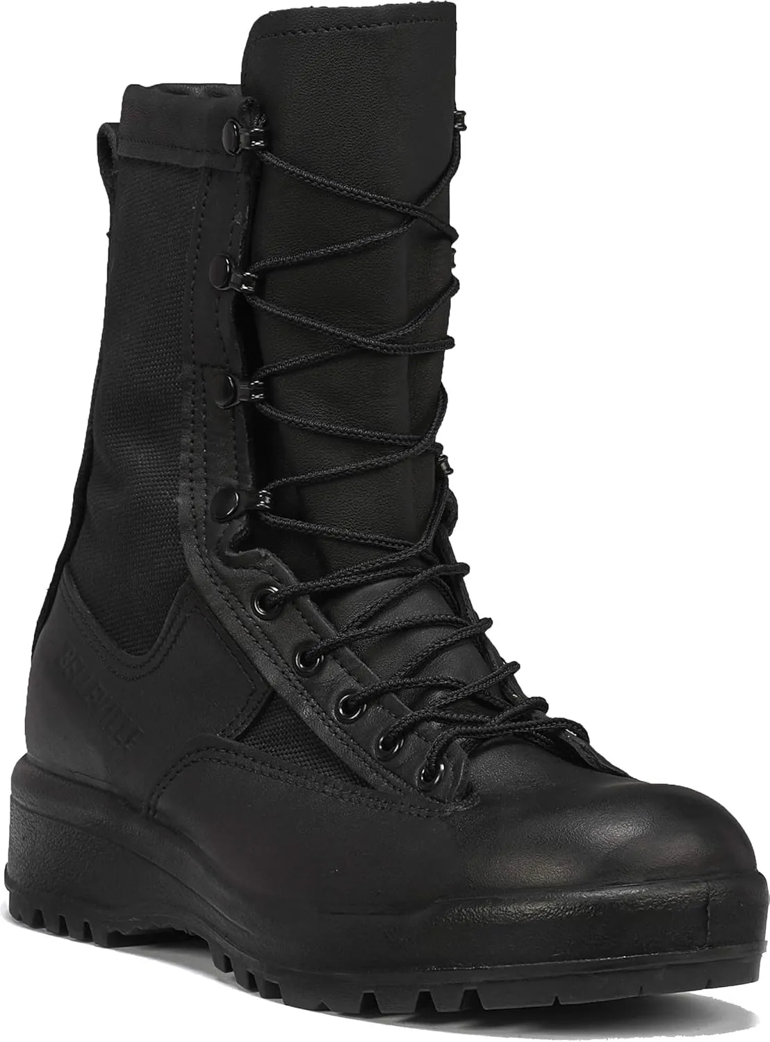 Belleville 770 8 Inch Insulated Waterproof Duty Black Tactical Boots for Men - Polishable Leather with Oil-Resistant Gore-Tex Lining and Vibram Traction Outsole; Berry Compliant
