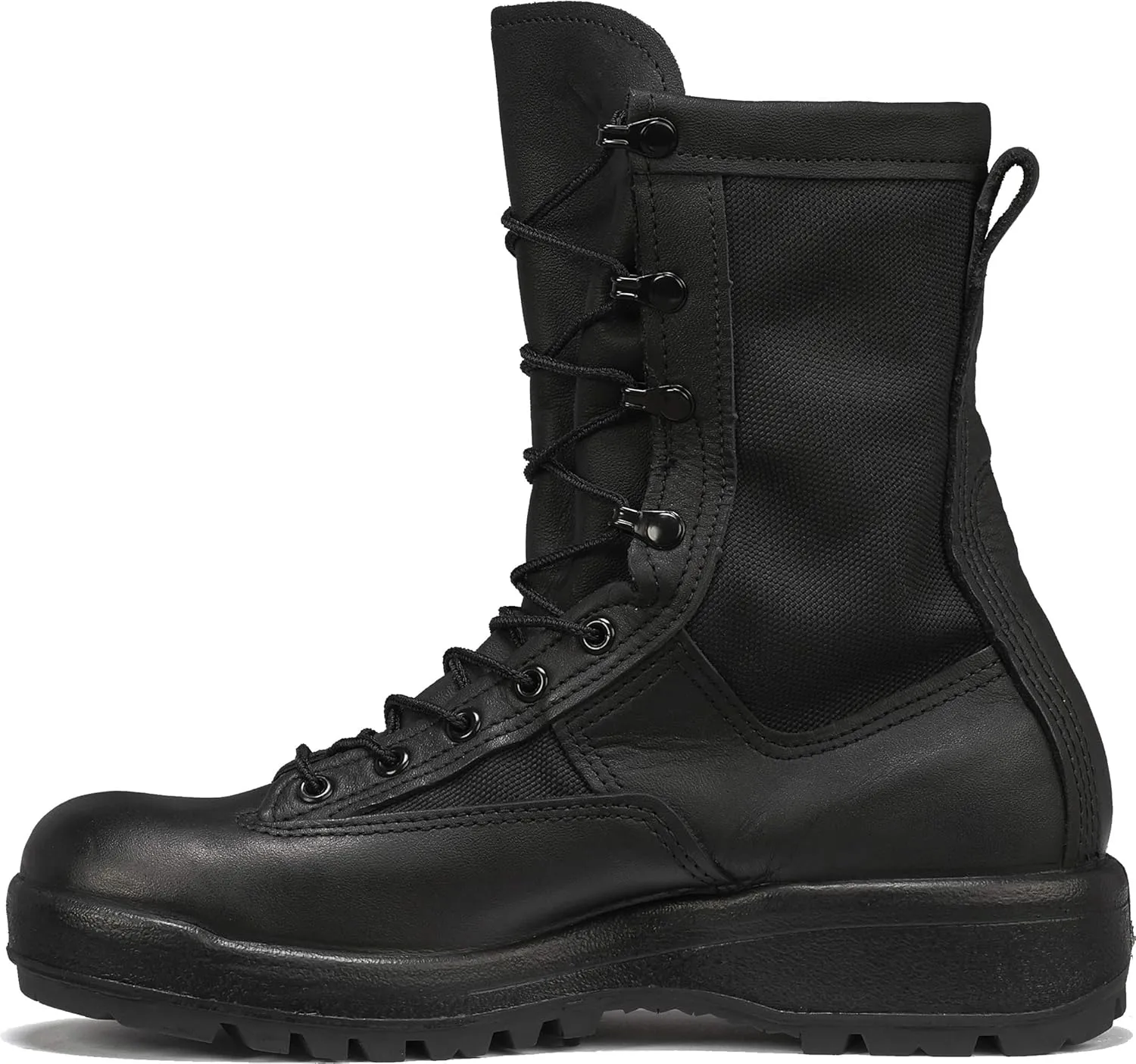 Belleville 770 8 Inch Insulated Waterproof Duty Black Tactical Boots for Men - Polishable Leather with Oil-Resistant Gore-Tex Lining and Vibram Traction Outsole; Berry Compliant