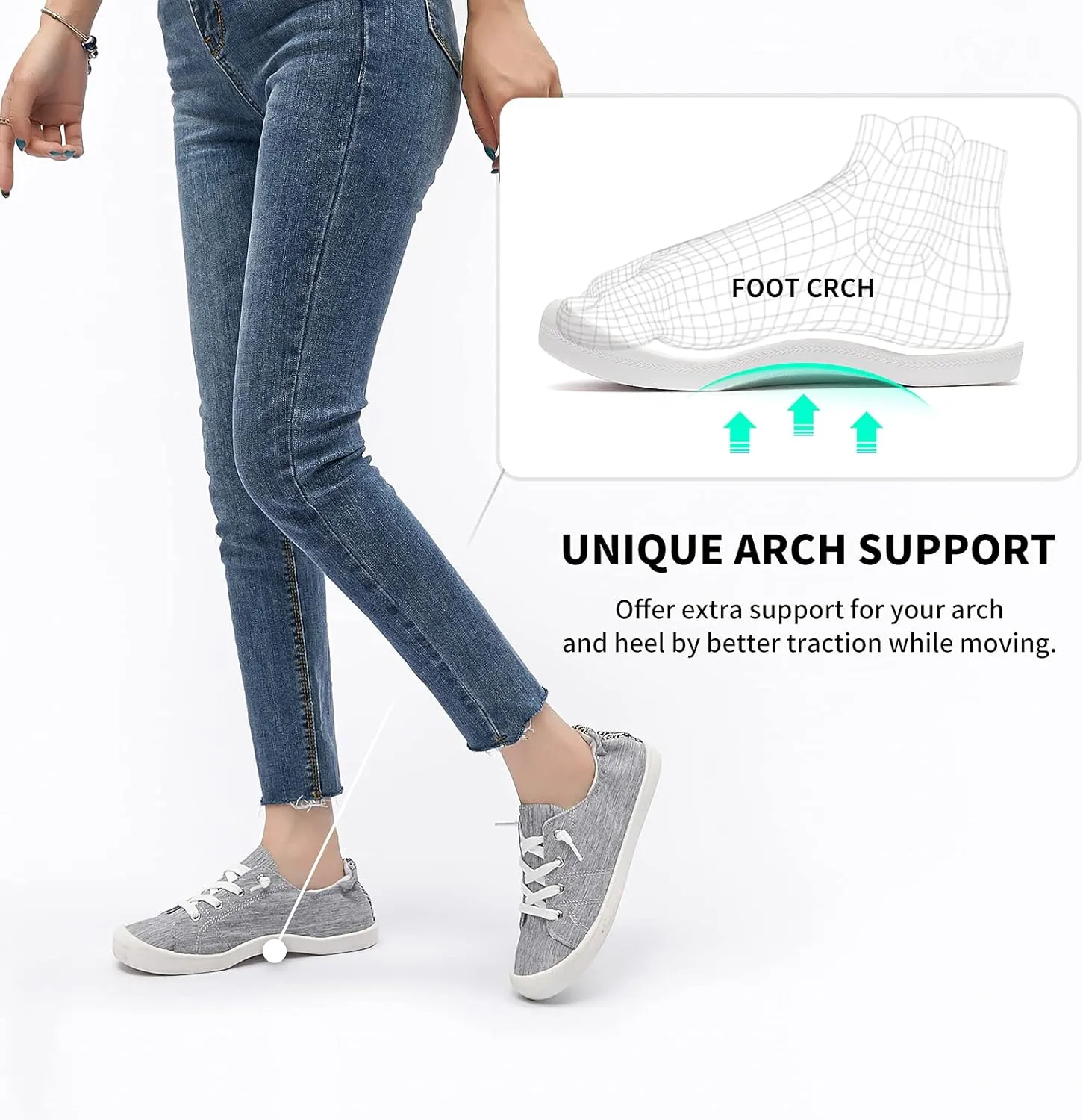 BENPAO Womens Canvas Slip On Shoes White Black Fashion Sneakers Loafers Shoes for Women