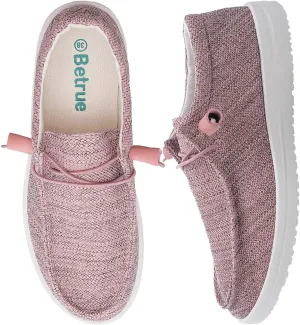 Betrue Lightweight Boat Shoes for Women, Womens Casual Loafers, Womens Slip On Deck Shoes, Breathable Canvas Sneakers for Women