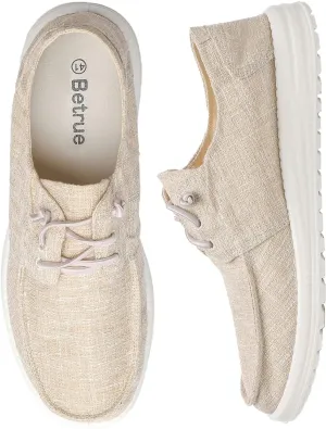 Betrue Men's Lightweight Soft Deck Shoes, Cotton Canvas Loafers for Casual Occasions