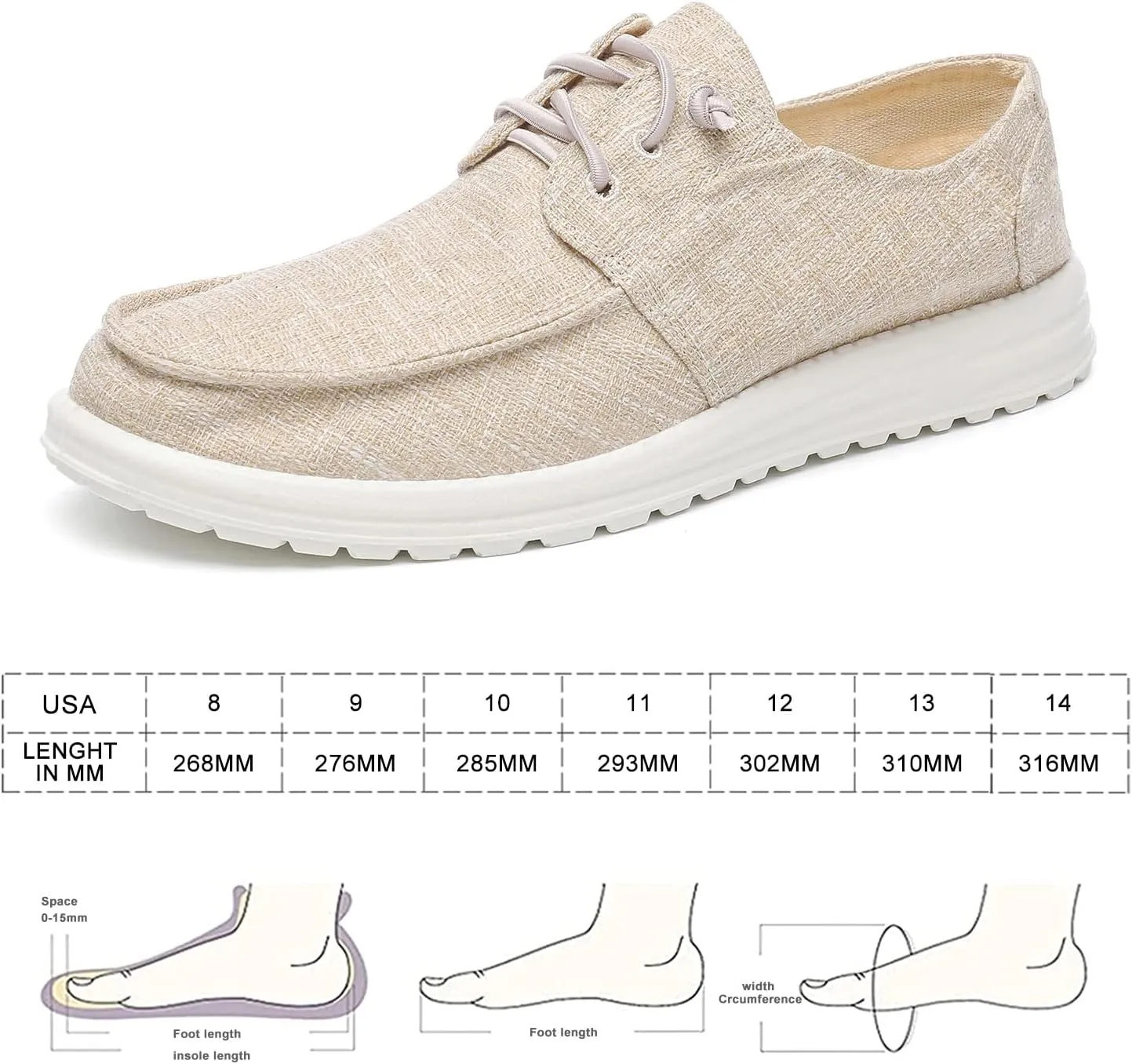 Betrue Men's Lightweight Soft Deck Shoes, Cotton Canvas Loafers for Casual Occasions