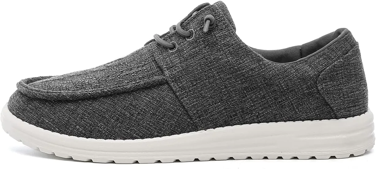 Betrue Men's Lightweight Soft Deck Shoes, Cotton Canvas Loafers for Casual Occasions